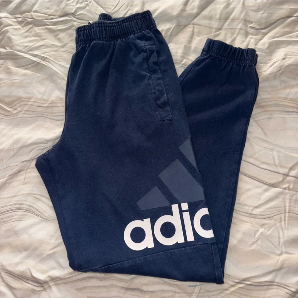 Adidas Kids Navy Blue Sweatpants - Picture 1 of 6